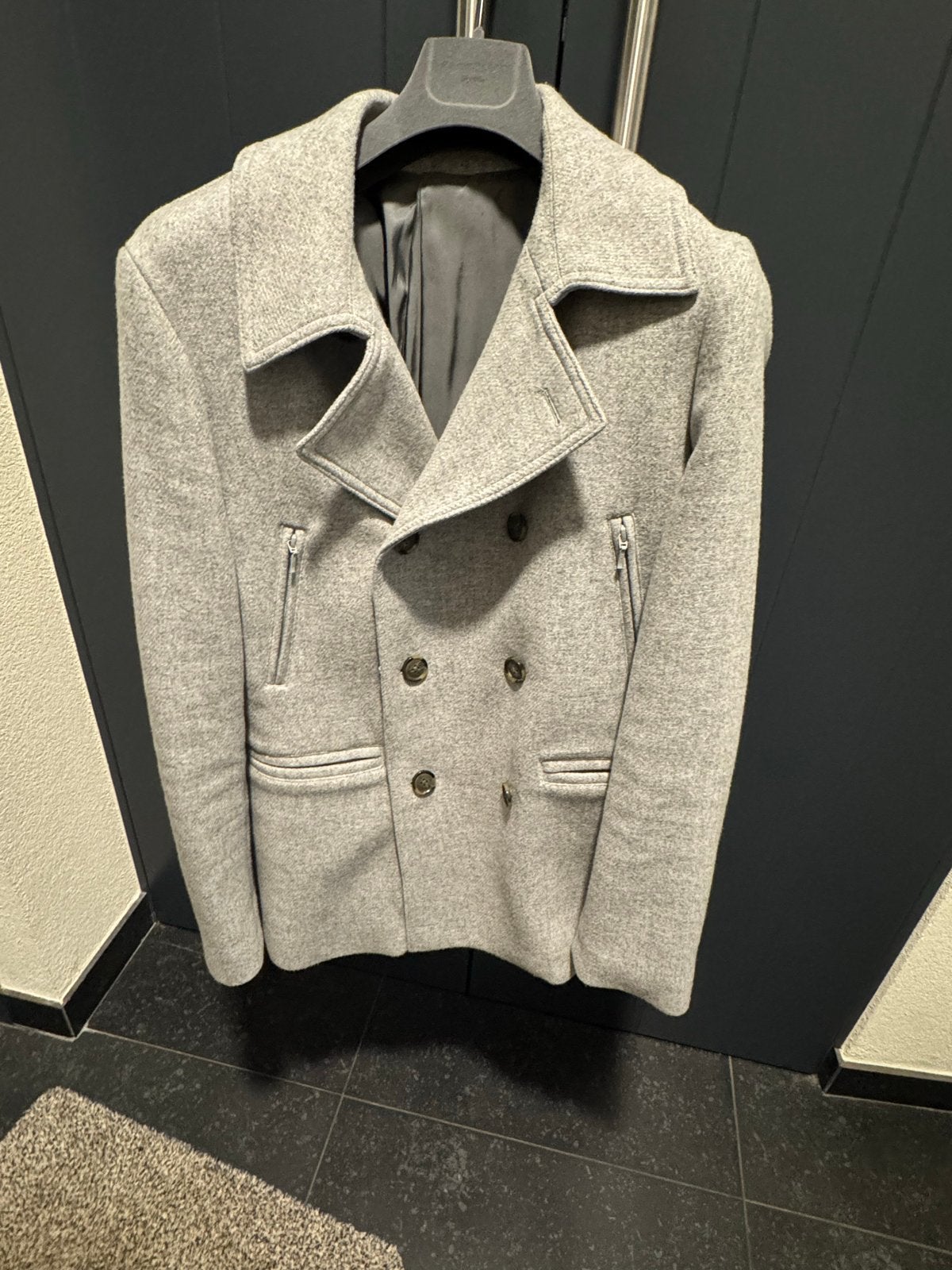 Profuomo Sky Blue Peacoat - Maat 48 (M), Kleding | Heren, Ophalen of Verzenden, Zo goed als nieuw, Maat 48/50 (M), Grijs