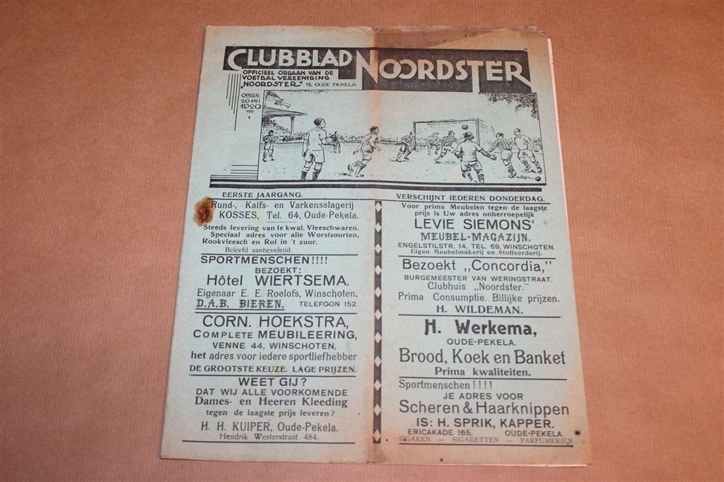 Clubblad Noordster 1933 — Zeldzaam, Voetbal Oude Pekela, Ophalen of Verzenden, Gelezen