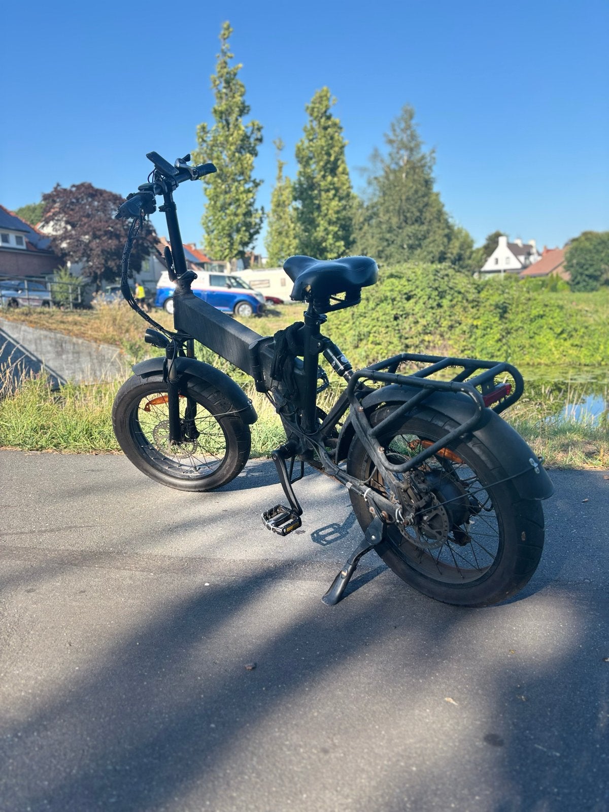 Stoere opvouwbare fatbike met dikke banden, Gebruikt, Minder dan 47 cm, 30 tot 50 km per accu, Ophalen