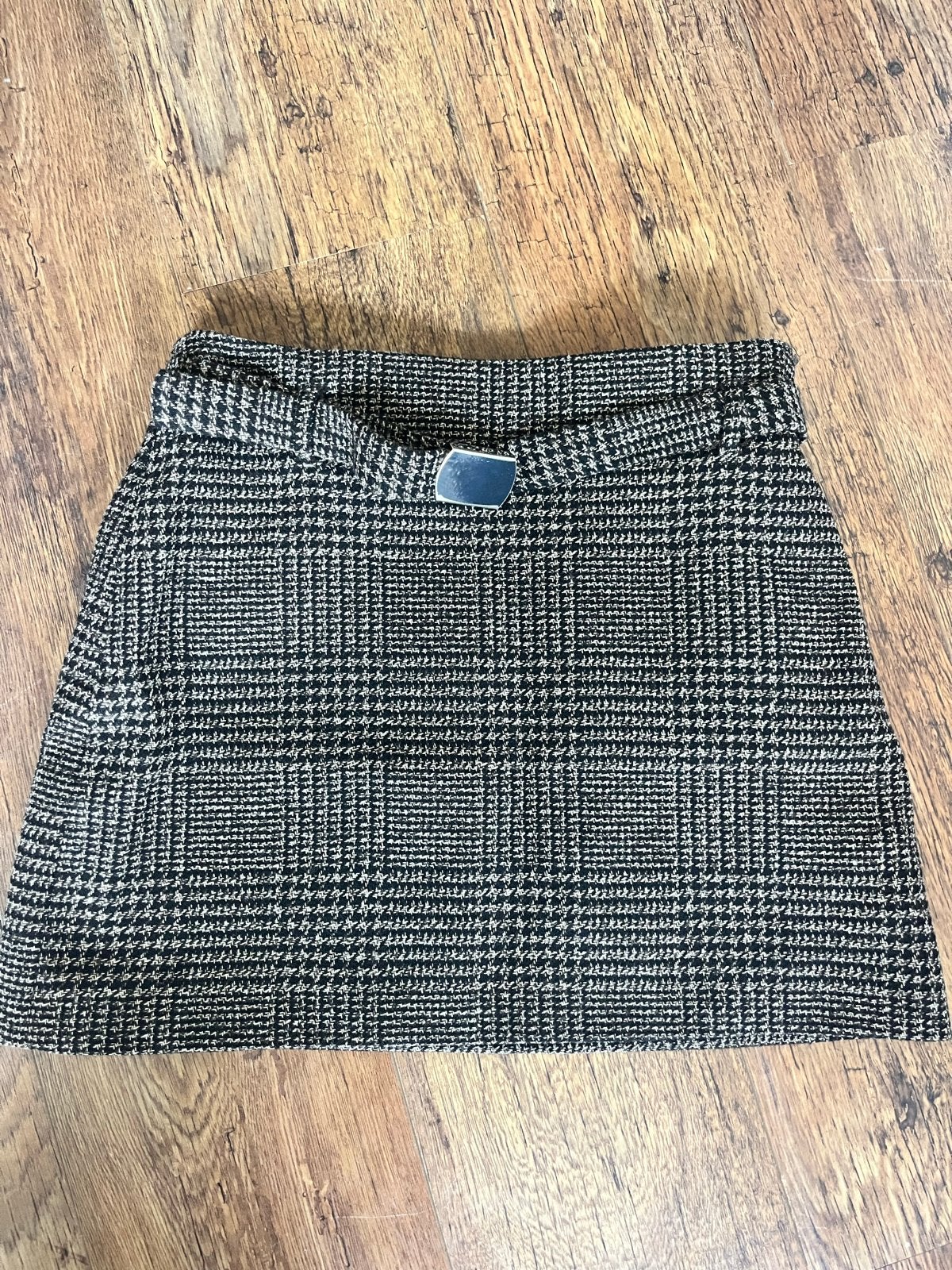 H&M geruite mini-rok met riem, Maat 38/40 (M), Zwart, Ophalen of Verzenden, Zo goed als nieuw