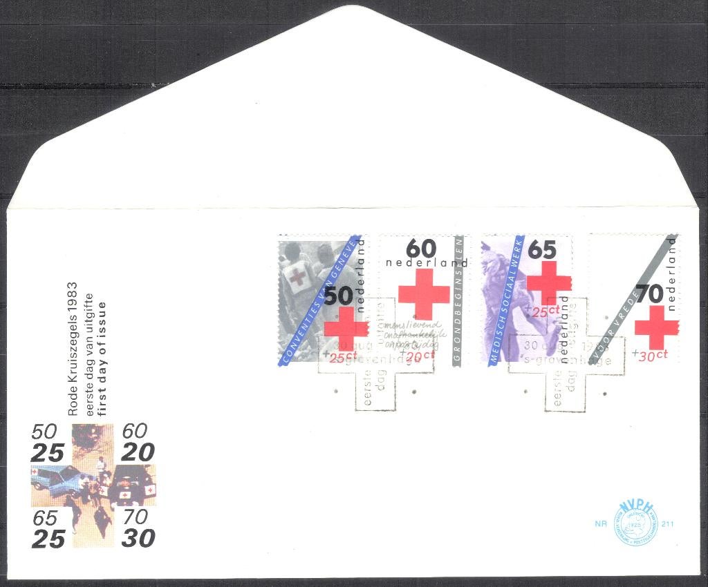 E211 - Rode Kruis 1983, Postzegels en Munten, Postzegels | Eerstedagenveloppen, Verzenden, Onbeschreven, Nederland
