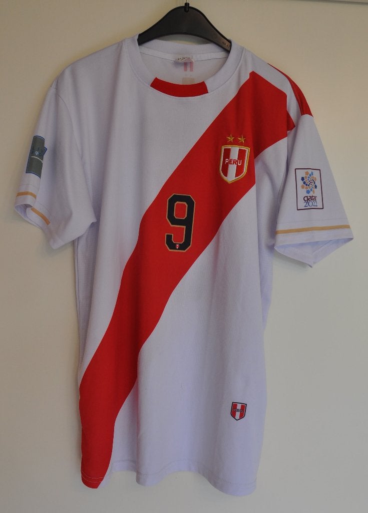 Voetbalshirt nationaal elftal Peru #9 Guerrero maat L, Maat L, Verzenden, Zo goed als nieuw, Shirt