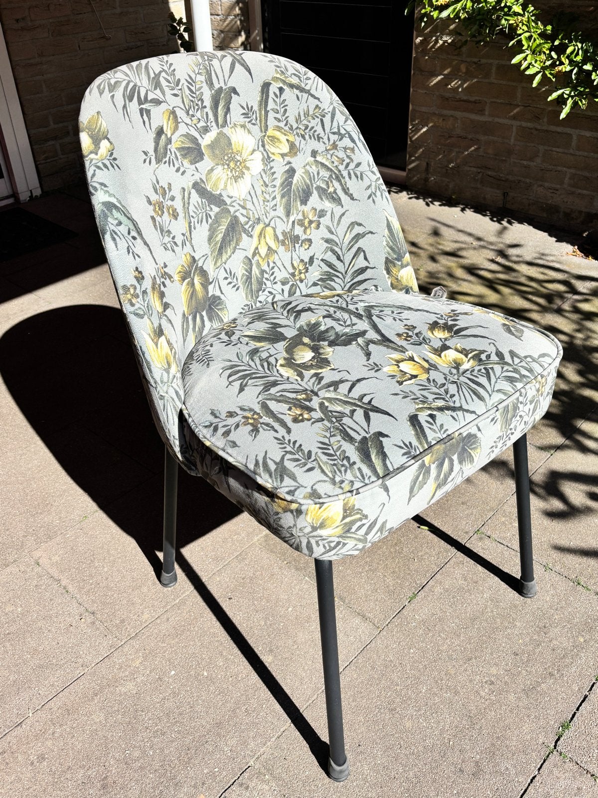 Stijlvolle stoel met bloemenprint, Ophalen, Gebruikt, Overige kleuren, Stof