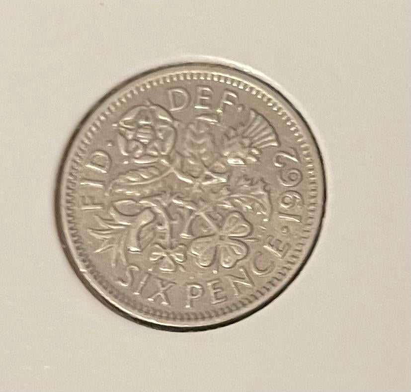 6 pence Engeland 1962, Postzegels en Munten, Ophalen of Verzenden, Overige landen