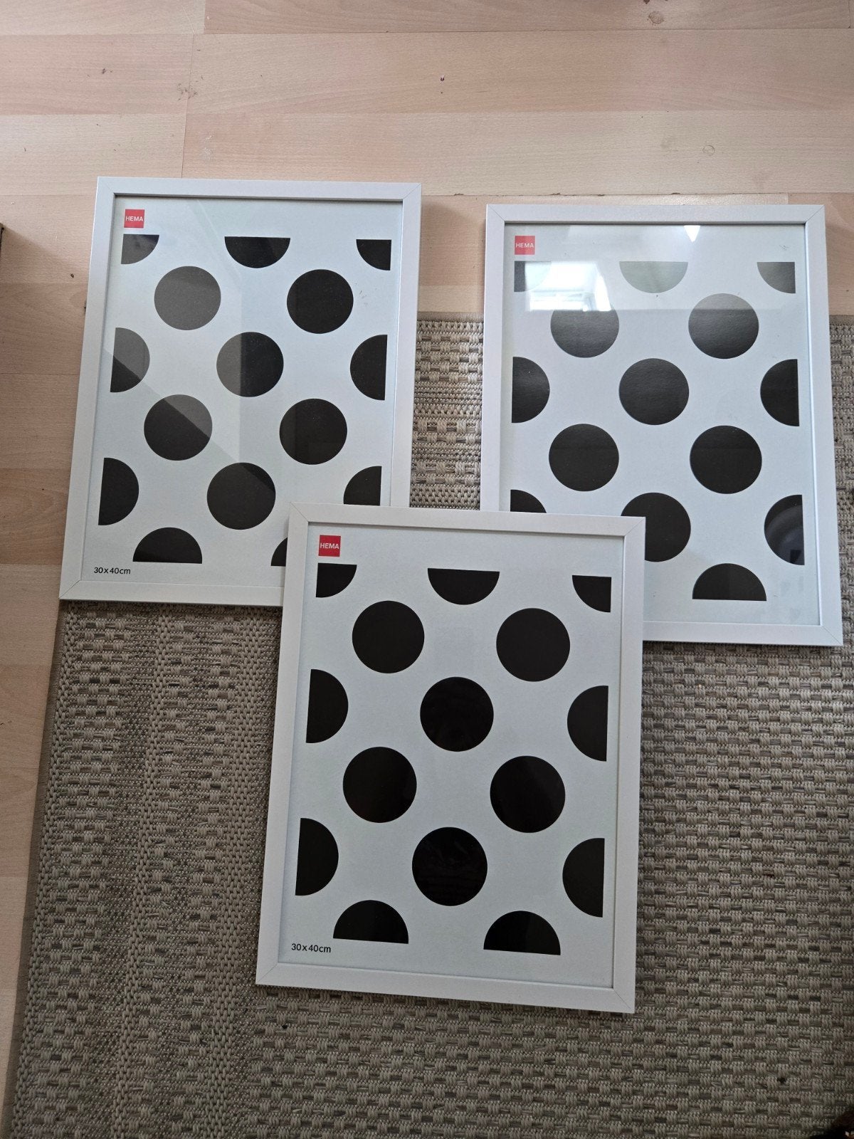 Drie HEMA fotolijsten 30x40 cm, Ophalen, Minder dan 50 cm, Zo goed als nieuw, Minder dan 50 cm