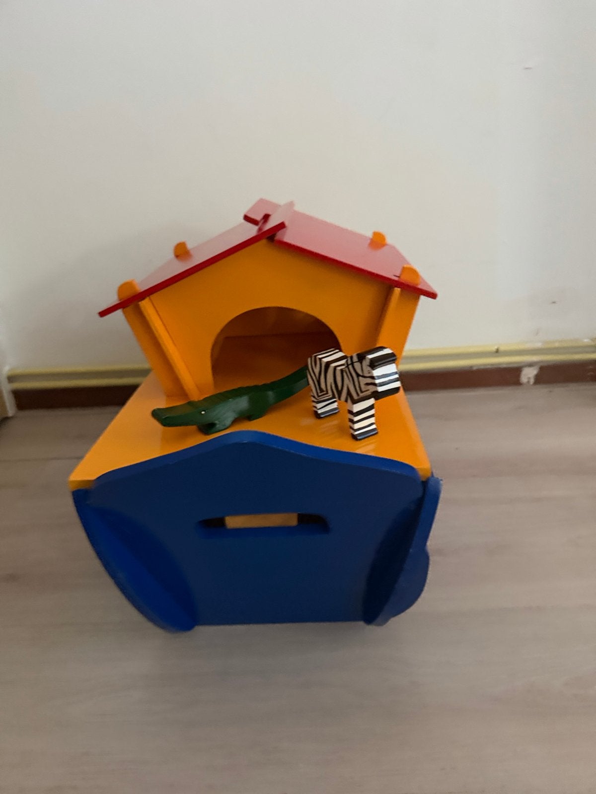 Vintage houten speelgoed: Ark van Noach met dieren, Ophalen of Verzenden, Gebruikt, Overige typen