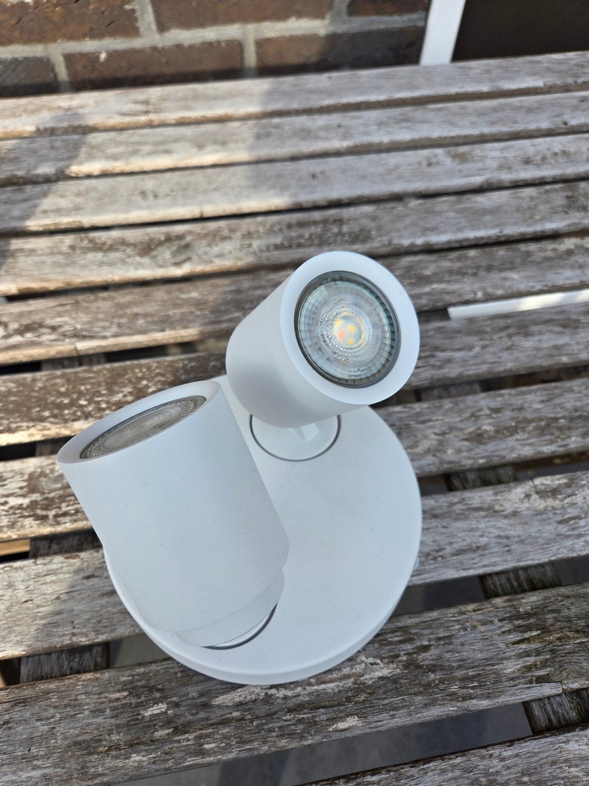 Strakke witte dimbare en wendbare spotjes, Huis en Inrichting, Lampen | Spots, Ophalen, Dimbaar, Zo goed als nieuw, Metaal