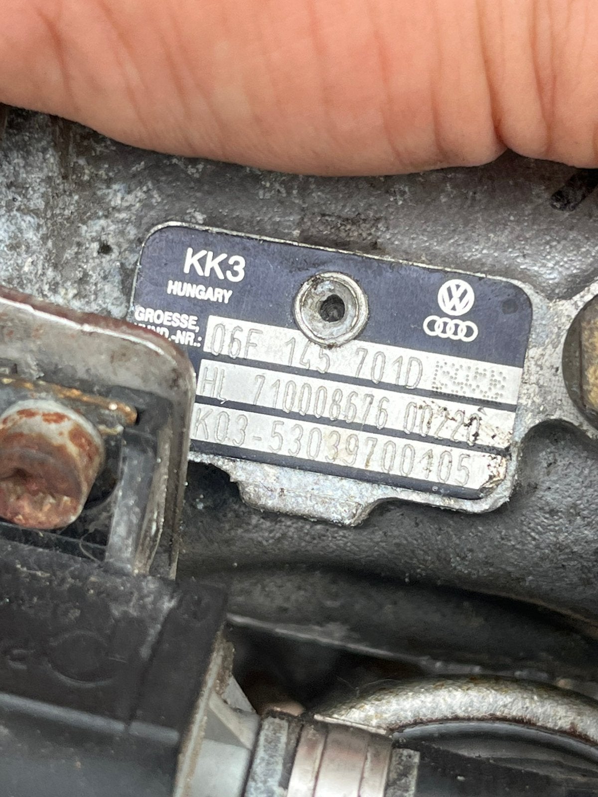 K03 turbo, Ophalen, Seat