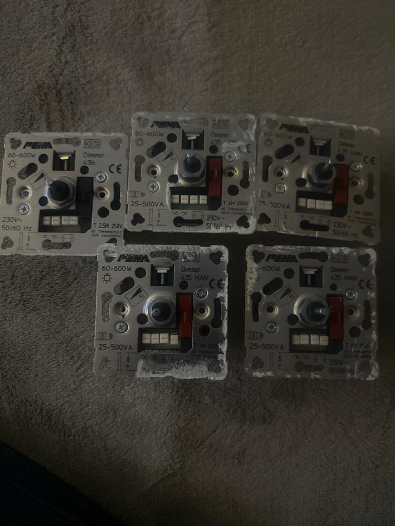 PEHA Dimmers 60-600W / 25-500VA (5 stuks), Ophalen of Verzenden, Zo goed als nieuw