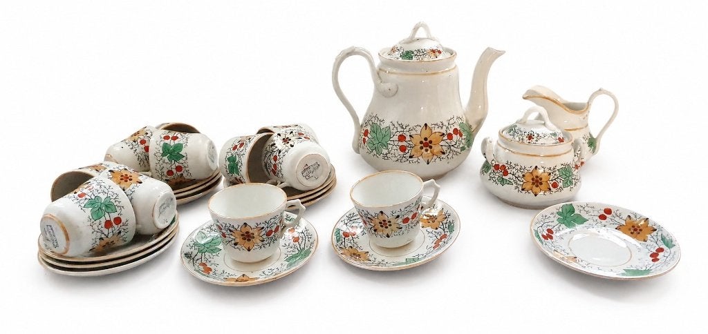 Kers koffie servies Petrus Regout, Antiek en Kunst, Ophalen of Verzenden