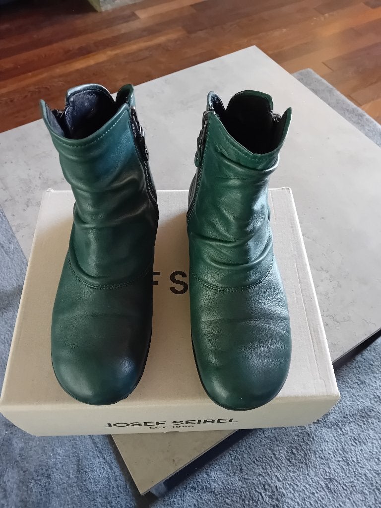 Groene Josef Seibel enkellaarsjes 38, Verzenden, Lage of Enkellaarzen, Zo goed als nieuw, Josef Seibel