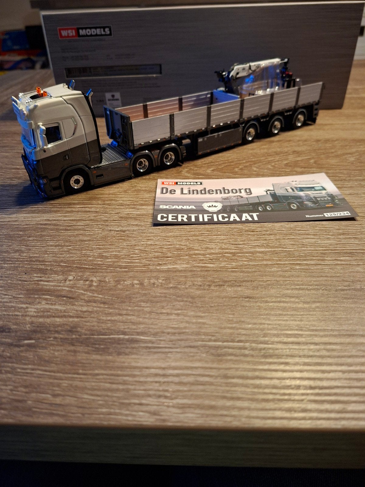WSI SCANIA NEXT-GEN DE LINDENBORG MET STENENTRAILER, Ophalen of Verzenden, Zo goed als nieuw, Bus of Vrachtwagen, Wsi