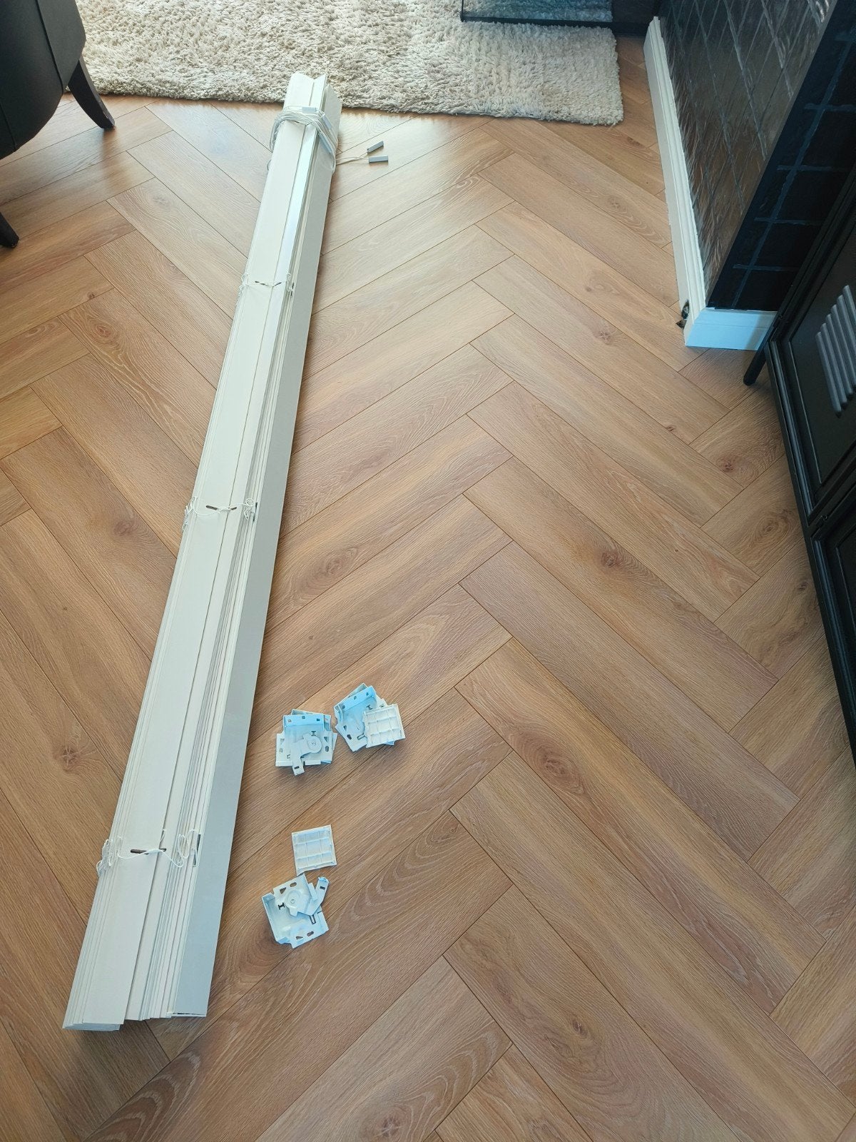 Witte houten jaloezieën 213x145cm, Ophalen, Jaloezie, Inclusief montageonderdelen, Overige merken