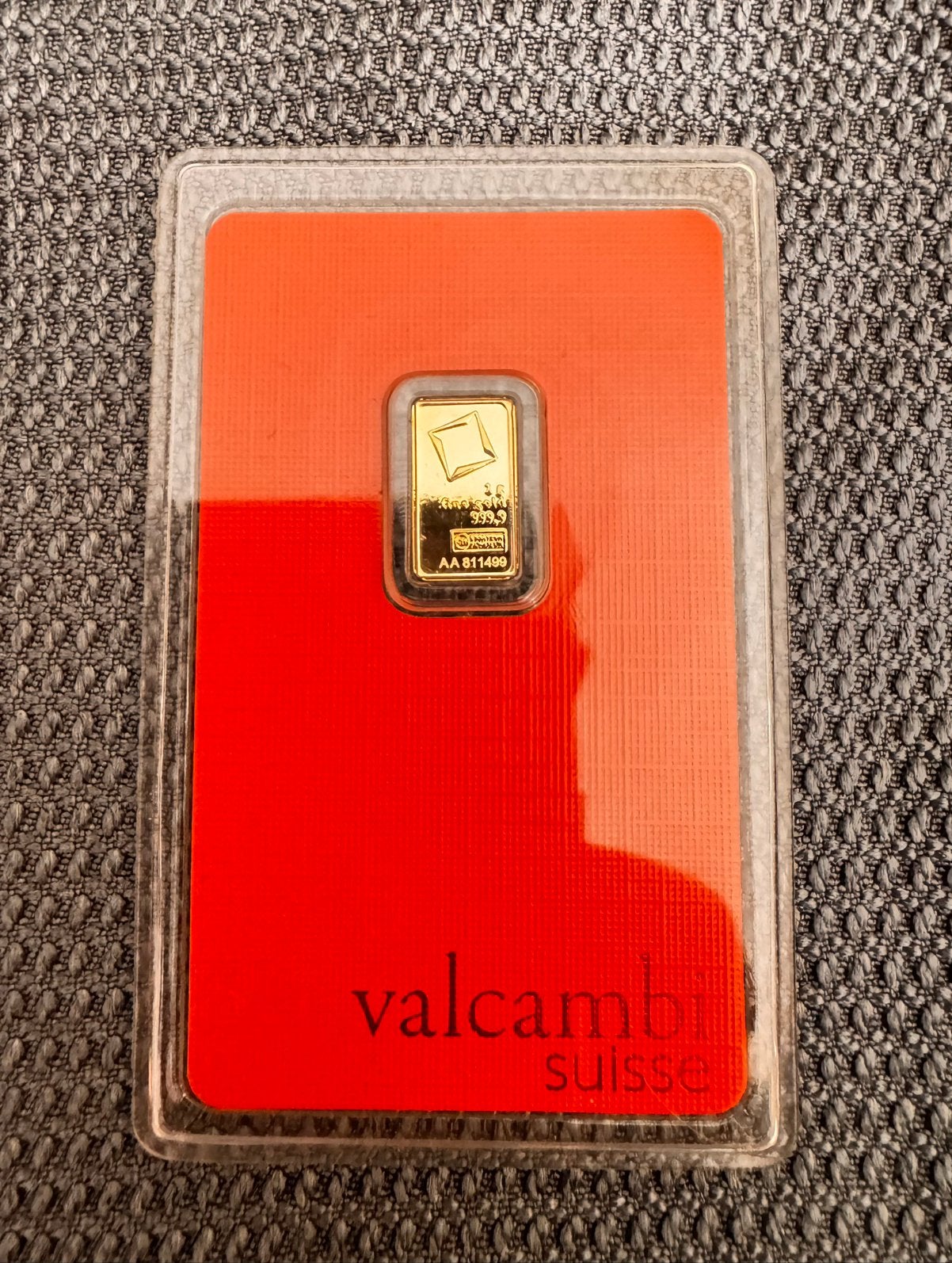1 gr Valcambi Suisse baar, Ophalen of Verzenden, Zilver