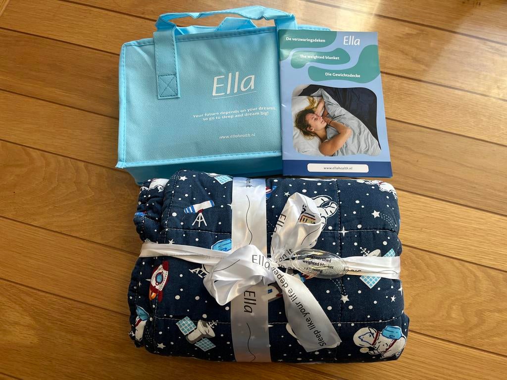 Ella Verzwaringsdeken kind, 2.4kg, 90x120cm, Eenpersoons, Blauw, Ophalen of Verzenden, Deken of Dekbed