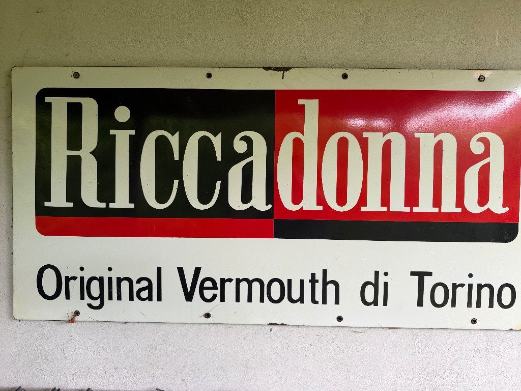 Emaille reclamebord Ricadonna, Ophalen of Verzenden, Gebruikt, Reclamebord