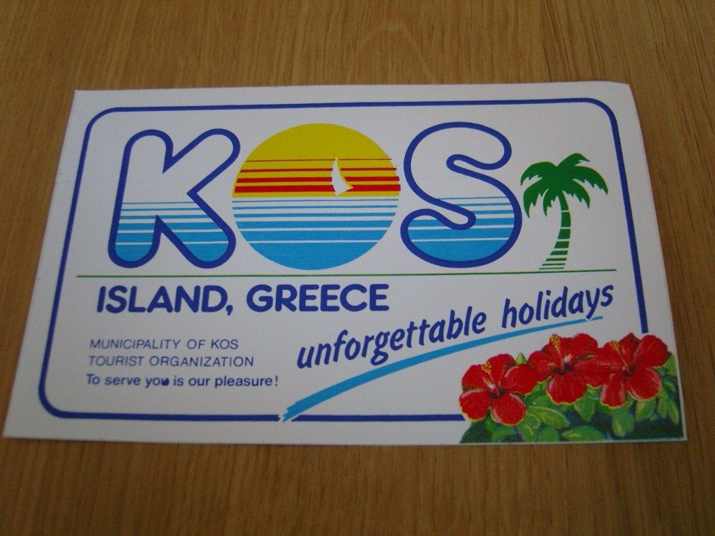 sticker griekenland KOS unforgettable holidays, Ophalen, Zo goed als nieuw