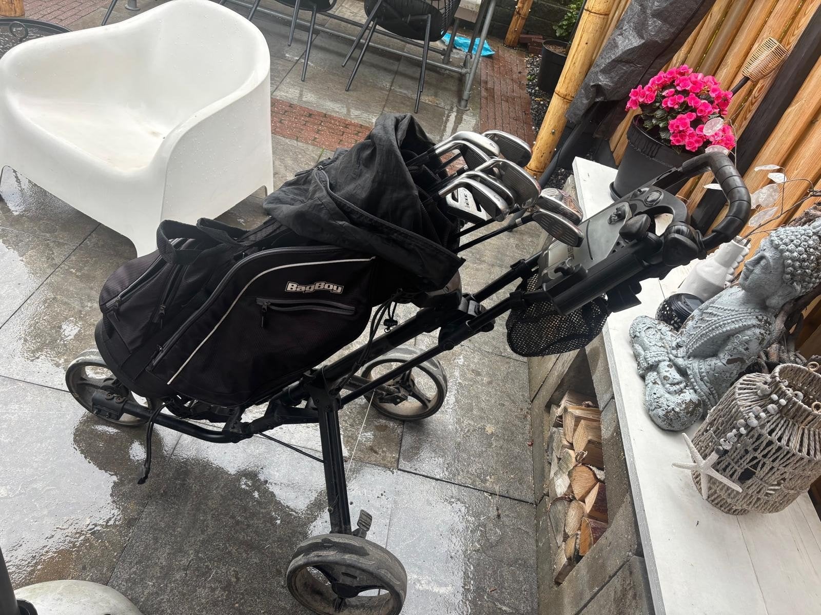 Golfset met tas en trolley - Inesis en BagBoy, Sport en Fitness, Ophalen, Gebruikt, Set, Overige merken