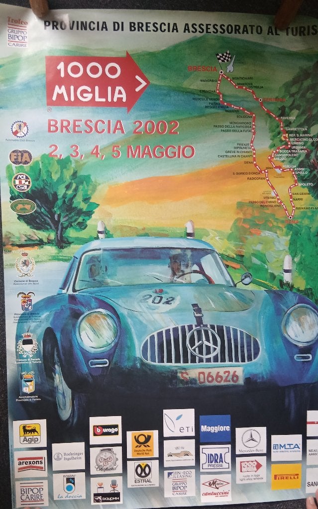 Poster Mille Miglia 2002, Ophalen of Verzenden, Zo goed als nieuw, Overige merken