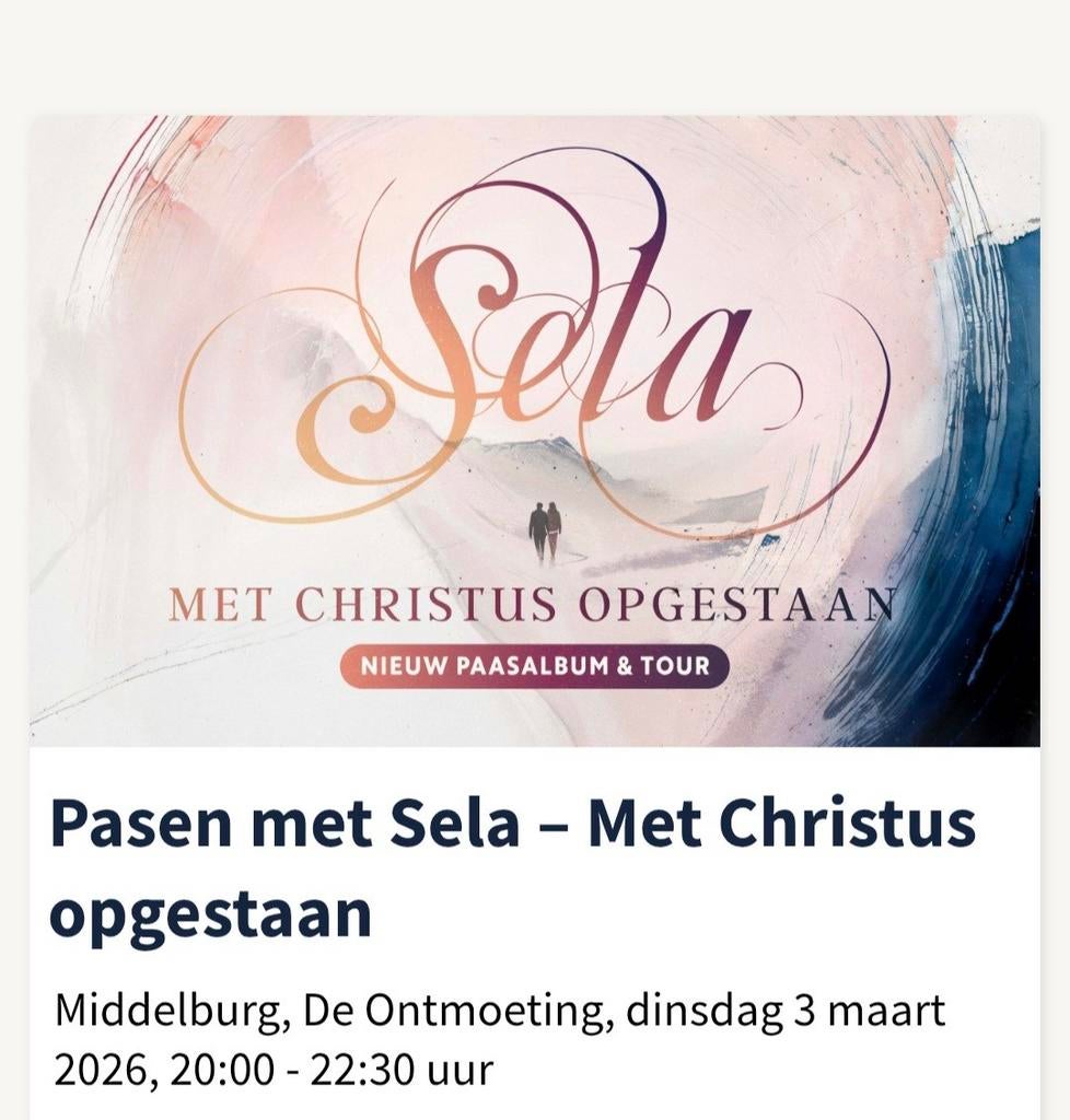 Aangeboden - 2 kaartjes voor concert Sela Middelburg, Drie personen of meer