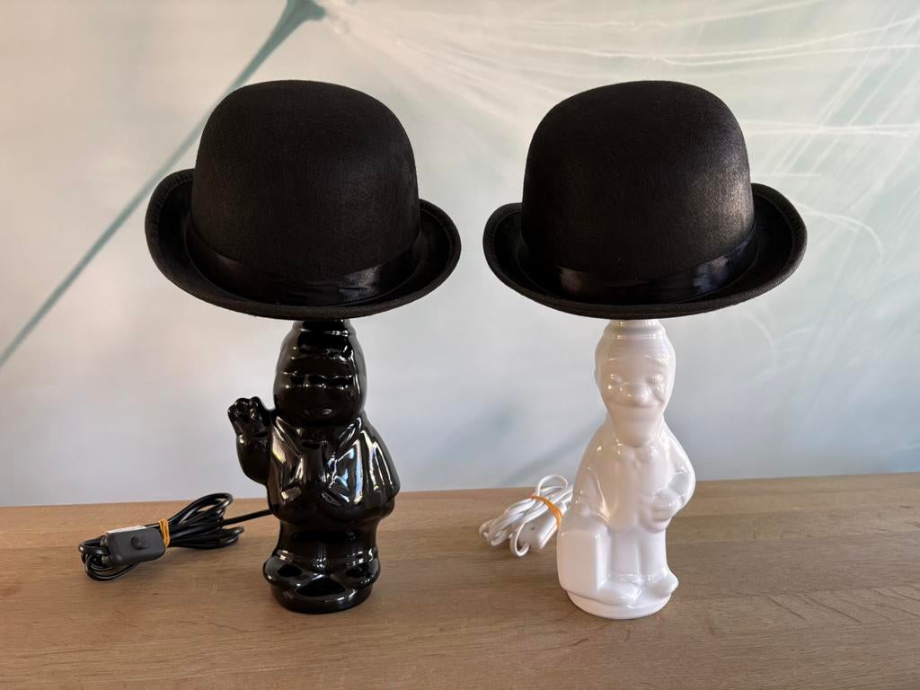 Gave unieke Laurel en Hardy lampen made by me Origin’Lily, Nostalgie retro vintage uniek upcycle restyle circulair, Overige materialen