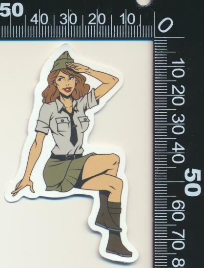 Sticker: Vintage Pin Up Girl (116), Verzamelen, Stickers, Ophalen of Verzenden, Zo goed als nieuw, Bedrijf of Vereniging