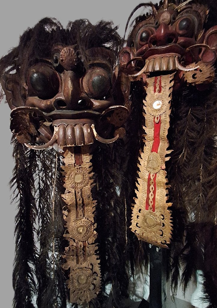 Rituele Maskers  Rangda, Rarung Bali Topeng Barong Kris-dans, Ritueel object, Natuurlijk materiaal, Ophalen of Verzenden, Geschilderd