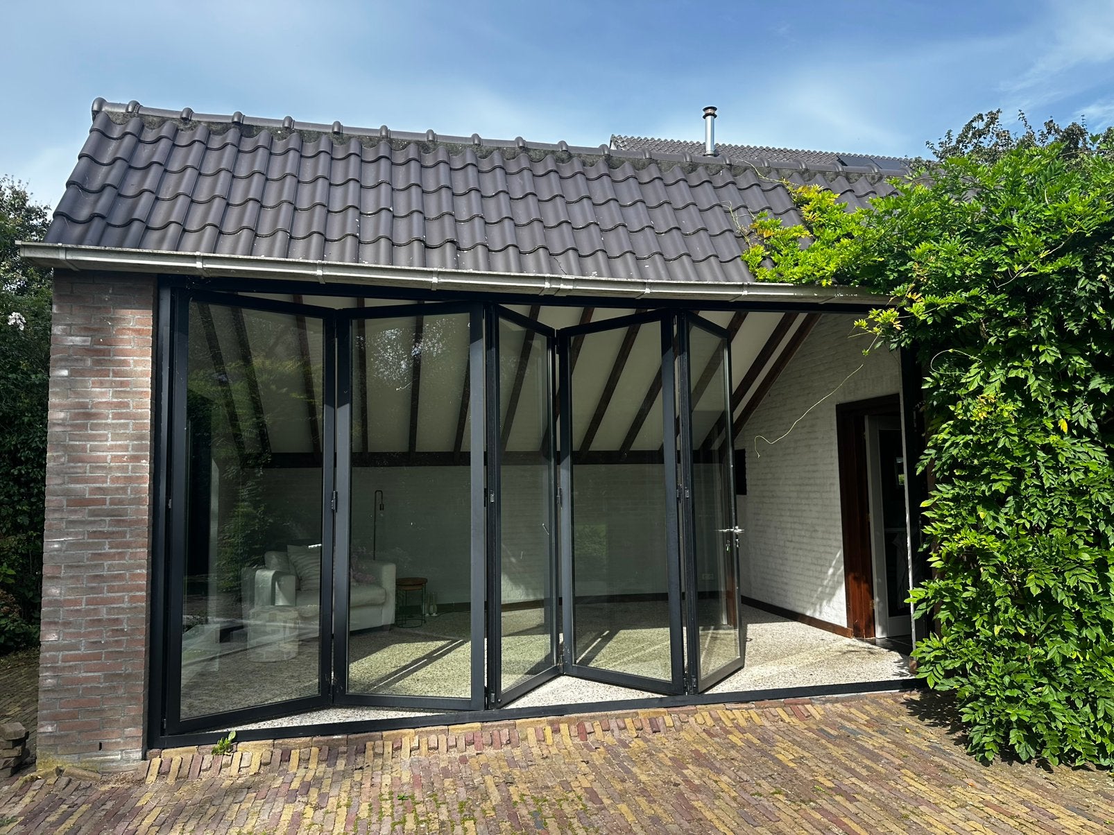 Jansen aluminium vouwschuifwand 515 x 272 cm HR++ glas zwart, Ophalen, 225 cm of meer, Aluminium, Zo goed als nieuw