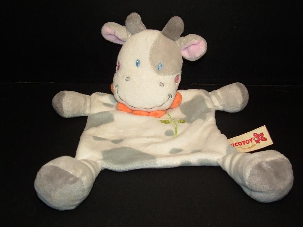 NICOTOY KOE KNUFFELDOEKJE VELOURS WIT/GRIJS MET, Ophalen of Verzenden, Nieuw, Overige typen