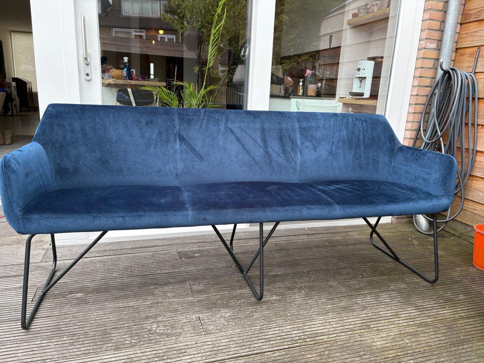 Prachtige velvet eetkamerbank / loungebank te koop, Ophalen of Verzenden, Zo goed als nieuw, Minder dan 4 stoelen