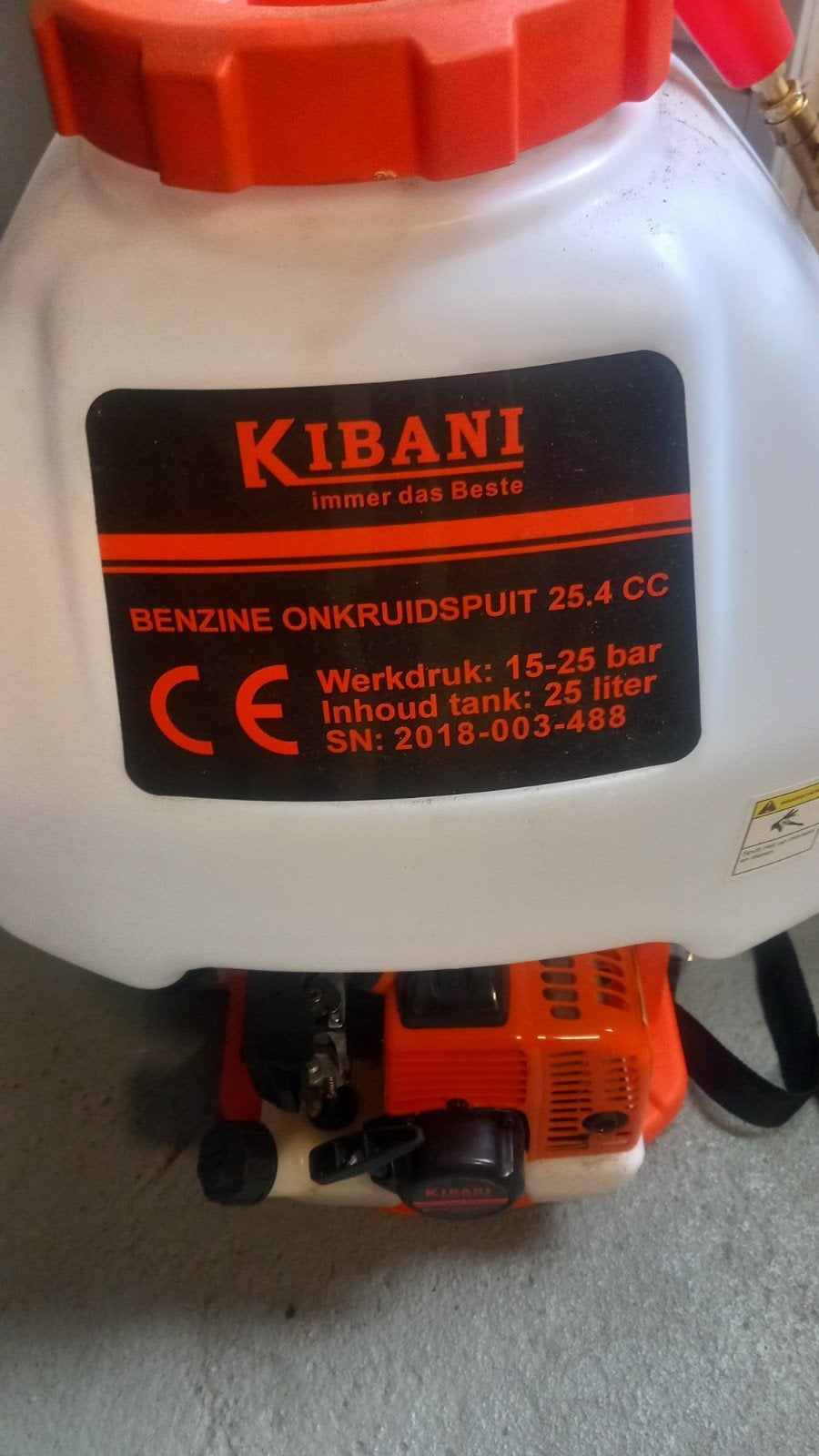 kibani onkruidspuit op benzine 2takt, Ophalen, Zo goed als nieuw, Onkruidbestrijding