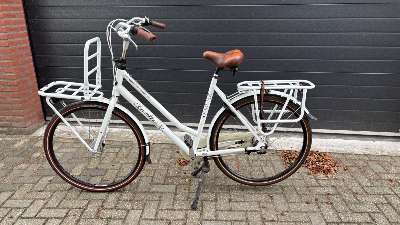 Gazelle Miss Grace damesfiets - Wit met voordrager, Ophalen, Gebruikt, Versnellingen, 50 tot 53 cm