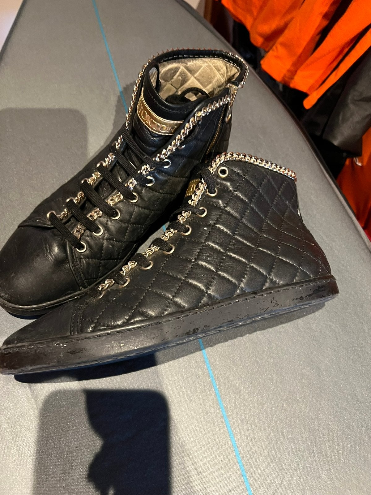STOKTON sneakers met ketting LEER maat 39  origineel ZGAN, G, Zwart, G, Ophalen of Verzenden