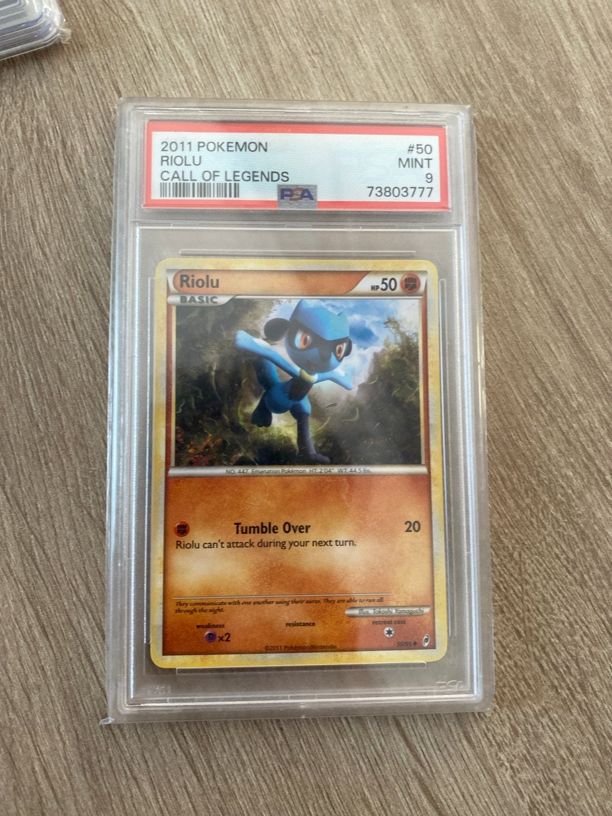 PSA 9 Riolu, PSA 9 Raikou & BCTC 9.5 Chinese Pokémon Kaart, Ophalen of Verzenden, Zo goed als nieuw, Meerdere kaarten