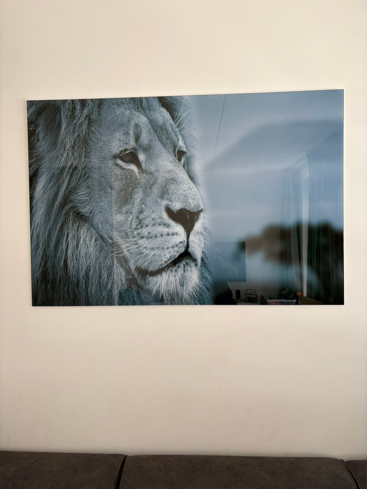 Leeuw schilderij van glas, Huis en Inrichting, Ophalen, Zo goed als nieuw, Schilderij