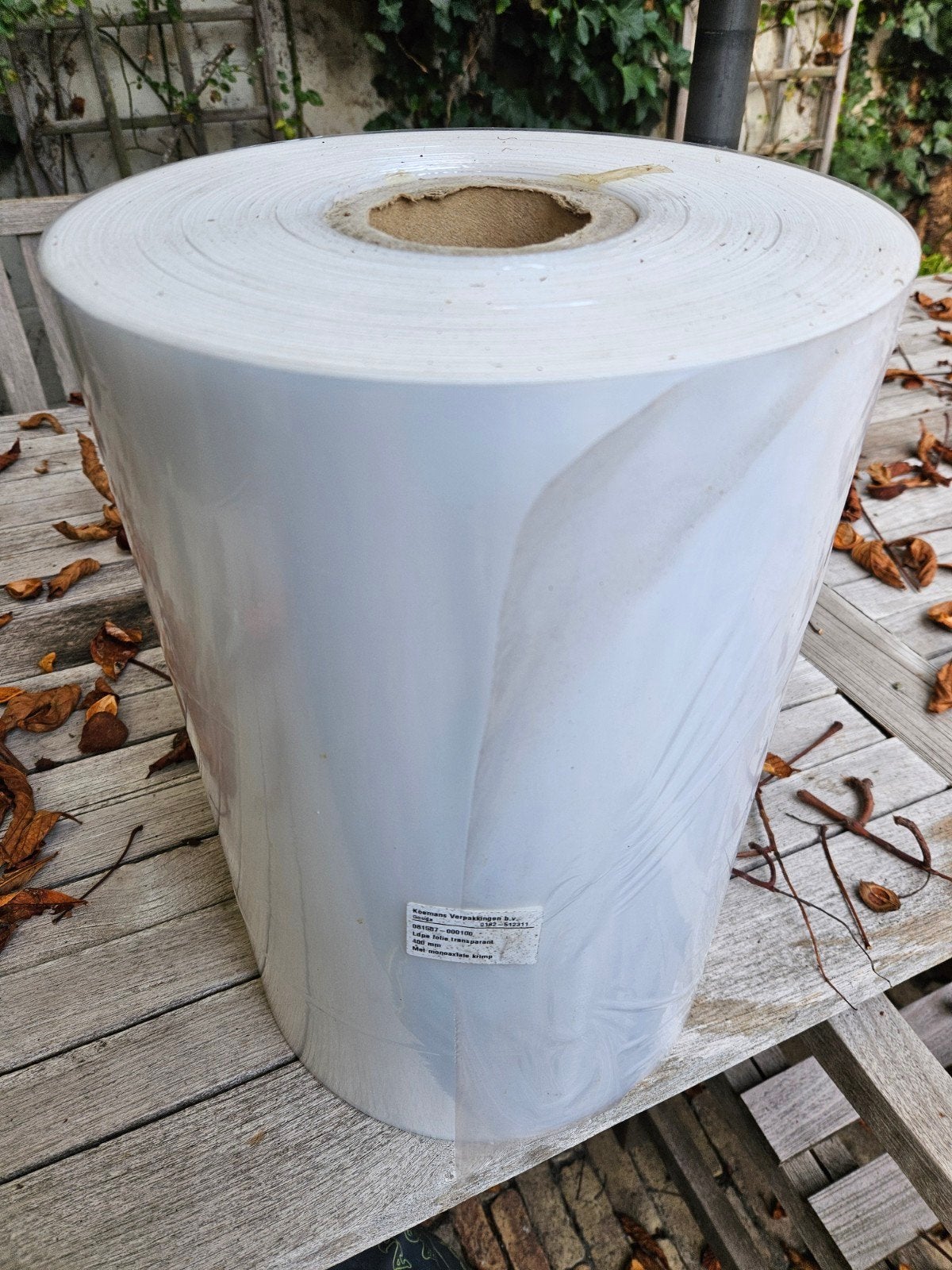 LDPE krimpfolie transp 400mm x 1000m, monoaxiaal, Koemans, Ophalen