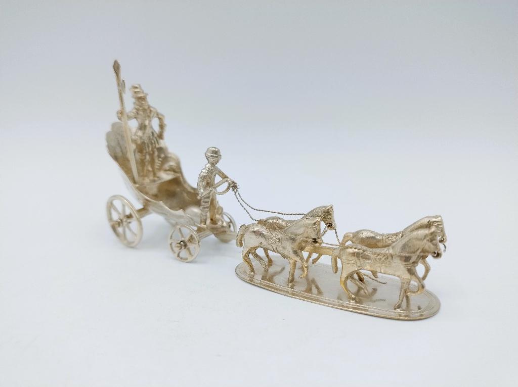 Zilveren koets, J.S. Zwanenburg & Zn, Sneek, 19e eeuws, Antiek en Kunst, Antiek | Goud en Zilver, Verzenden, Zilver