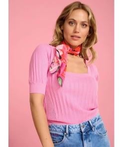 Roze gebreide top met pofmouwen - POM Amsterdam, Maat 38/40 (M), POM Amsterdam, Ophalen of Verzenden, Korte mouw