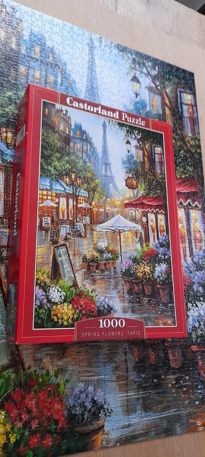 Leuke puzzel Castorland 1000 stukjes, spring flowers Paris!, Ophalen of Verzenden, 500 t/m 1500 stukjes, Gebruikt