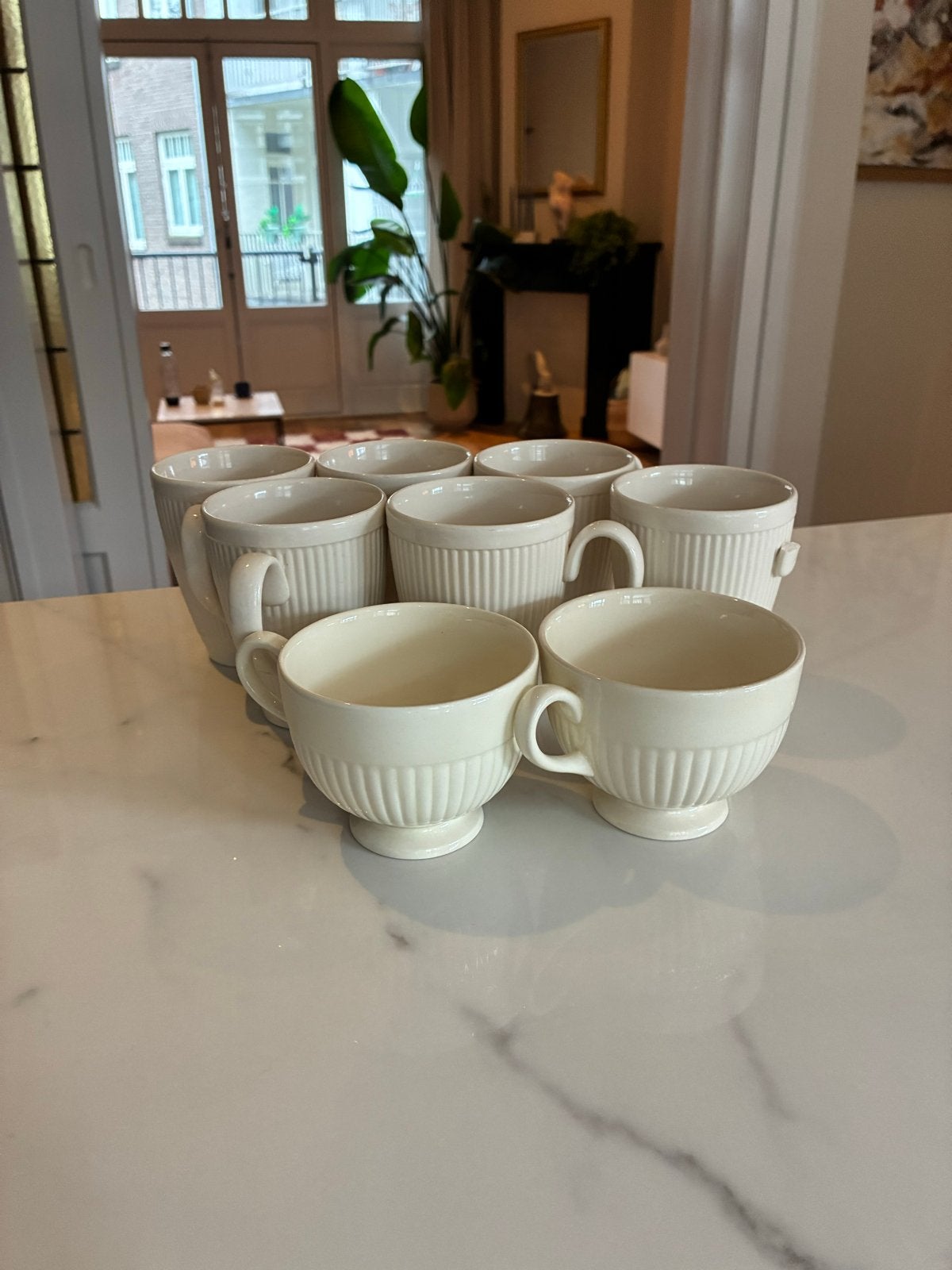 8x Wedgwood Windsor (Thee en koffie) mokken, Ophalen, Gebruikt, Klassiek, Mok
