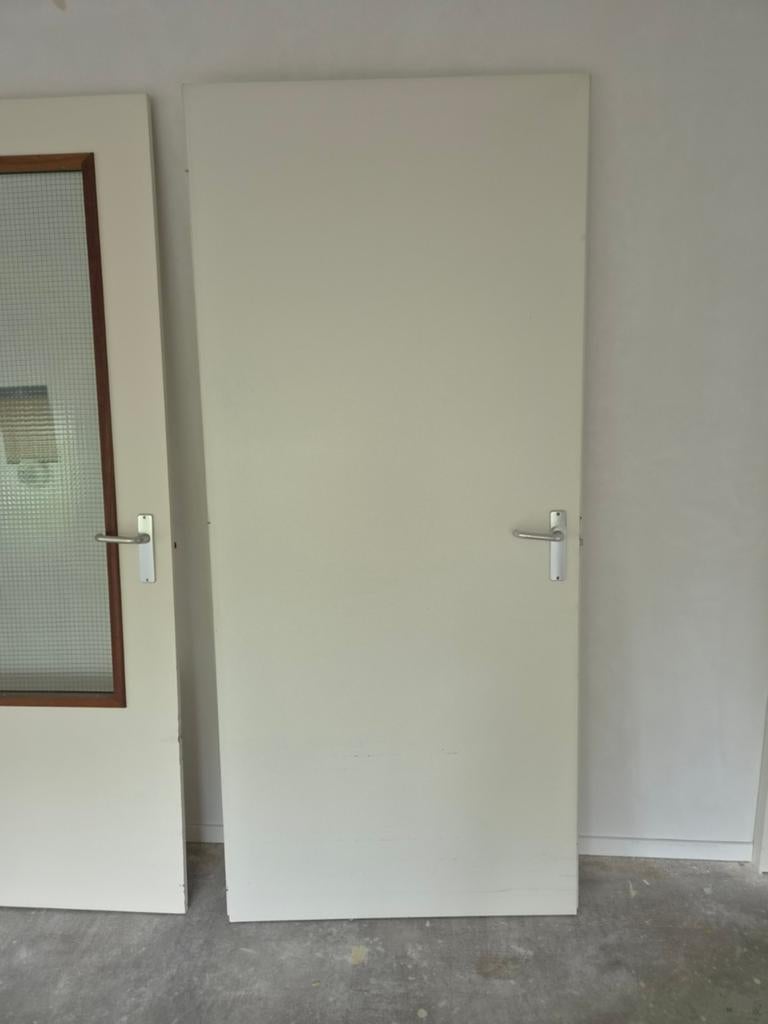 Opdek Binnendeur met glas en  2 dichte binnendeur, Ophalen, Gebruikt, 80 tot 100 cm, Binnendeur