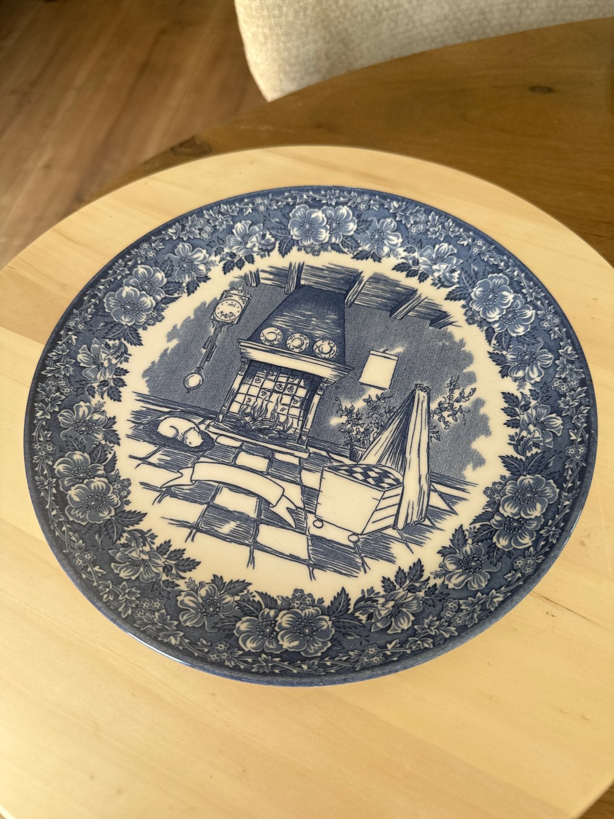Vintage Enoch Wedgwood Geboortebord - Blauw/Wit, Ophalen of Verzenden
