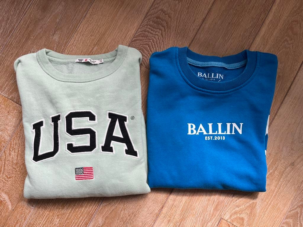 2x truien van ‘Ballin’ en ‘AmericaToday’ maat 164 ZGAN, Kinderen en Baby's, Kinderkleding | Maat 164, Ophalen of Verzenden, Zo goed als nieuw