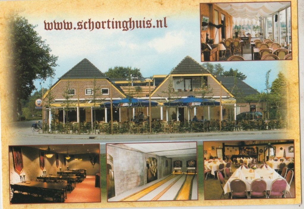 Spier 5 luik Schortinghuis Kegelbaan Restaurant Reclame/Info, Verzamelen, Ophalen of Verzenden, 1980 tot heden, Ongelopen, Drenthe