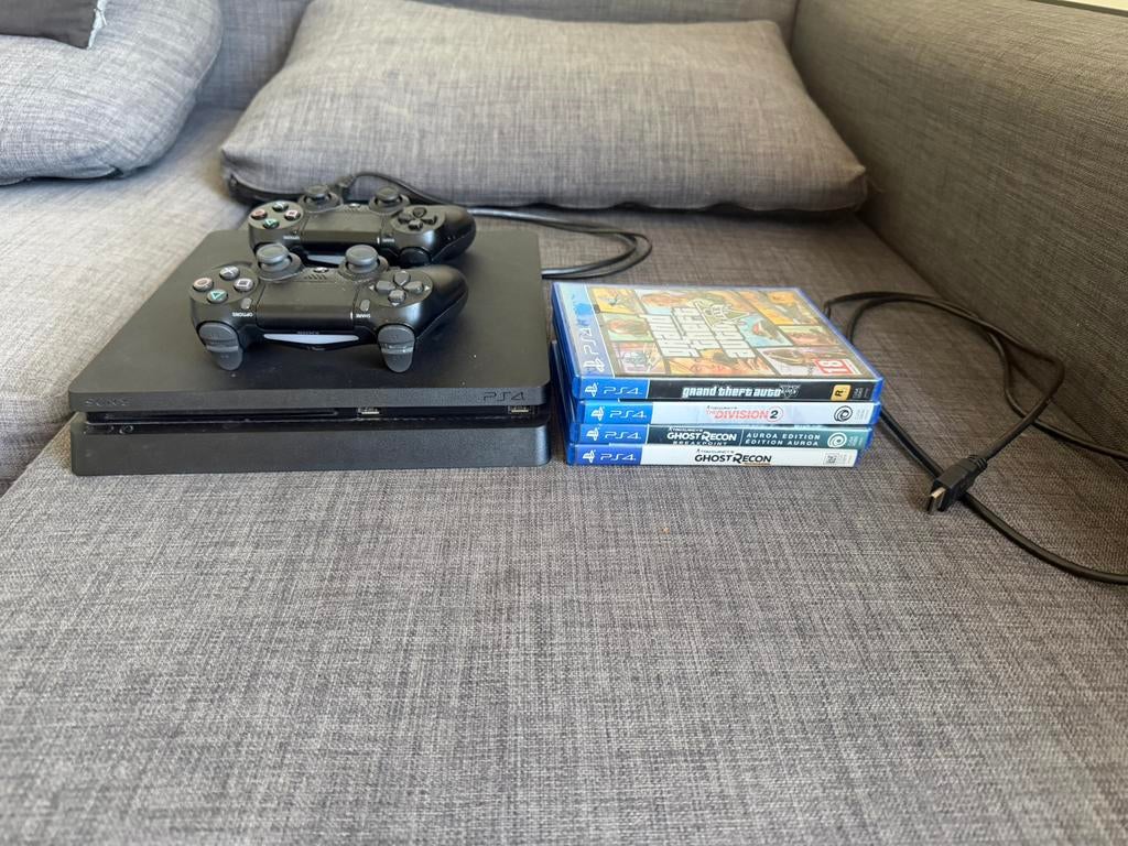 PS4 MET GAMES + EXTRA HARDE SCHIJF, Spelcomputers en Games, Spelcomputers | Sony PlayStation 4, Ophalen, Met 2 controllers, Met harde schijf