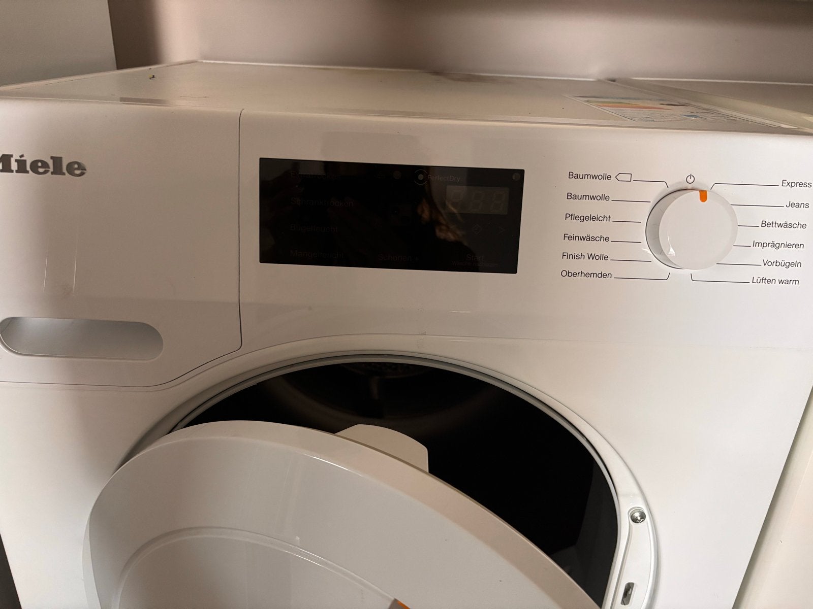 Miele T1 TCB150WP Condensdroger A++ 7kg, Ophalen, 6 tot 8 kg, Gebruikt, 85 tot 90 cm