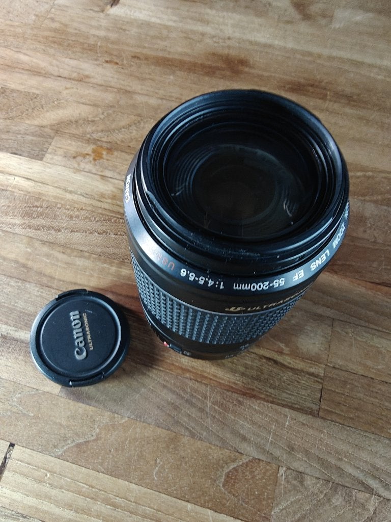 Canon EF 55-200 USM zoom lens, Macrofunctie, Gebruikt, Canon, Canon EF