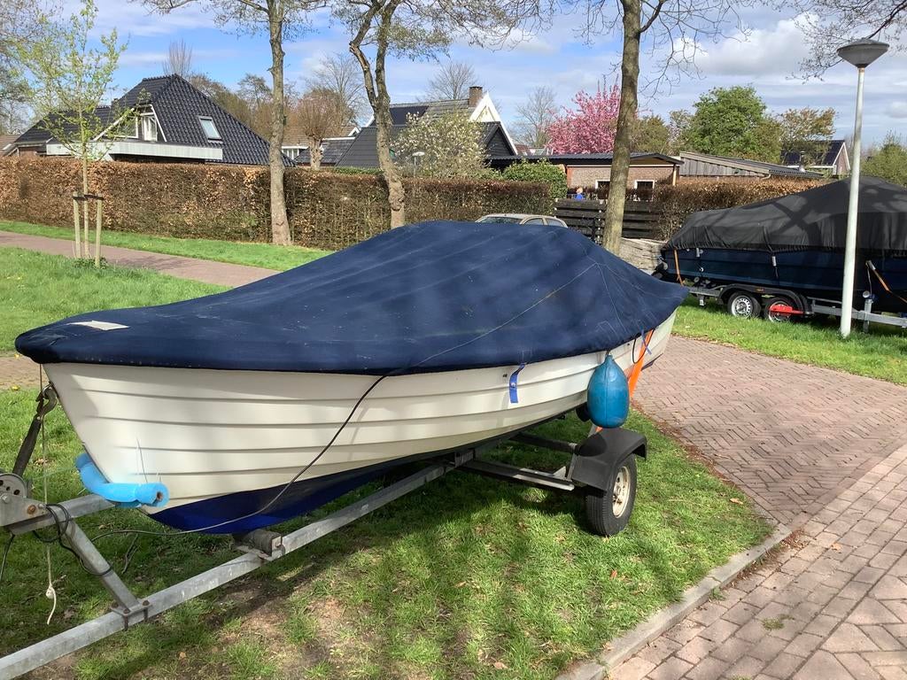 Askeladden boot 4.20m +trailer + 5pk mercury 4-takt motor., Ophalen, Gebruikt, Minder dan 10 pk, Tot 6 meter