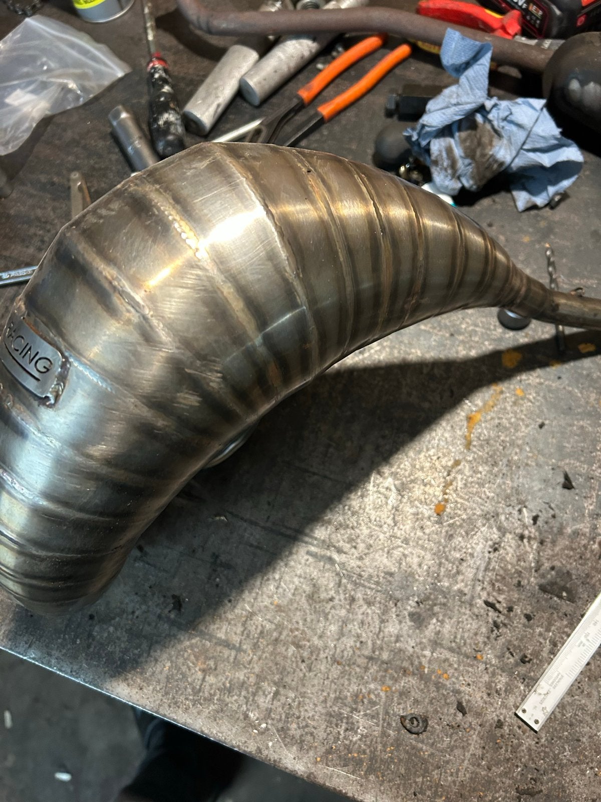 Platek uitlaat 80-90cc voor Yamaha DT (zonder demper), Ophalen, Gebruikt