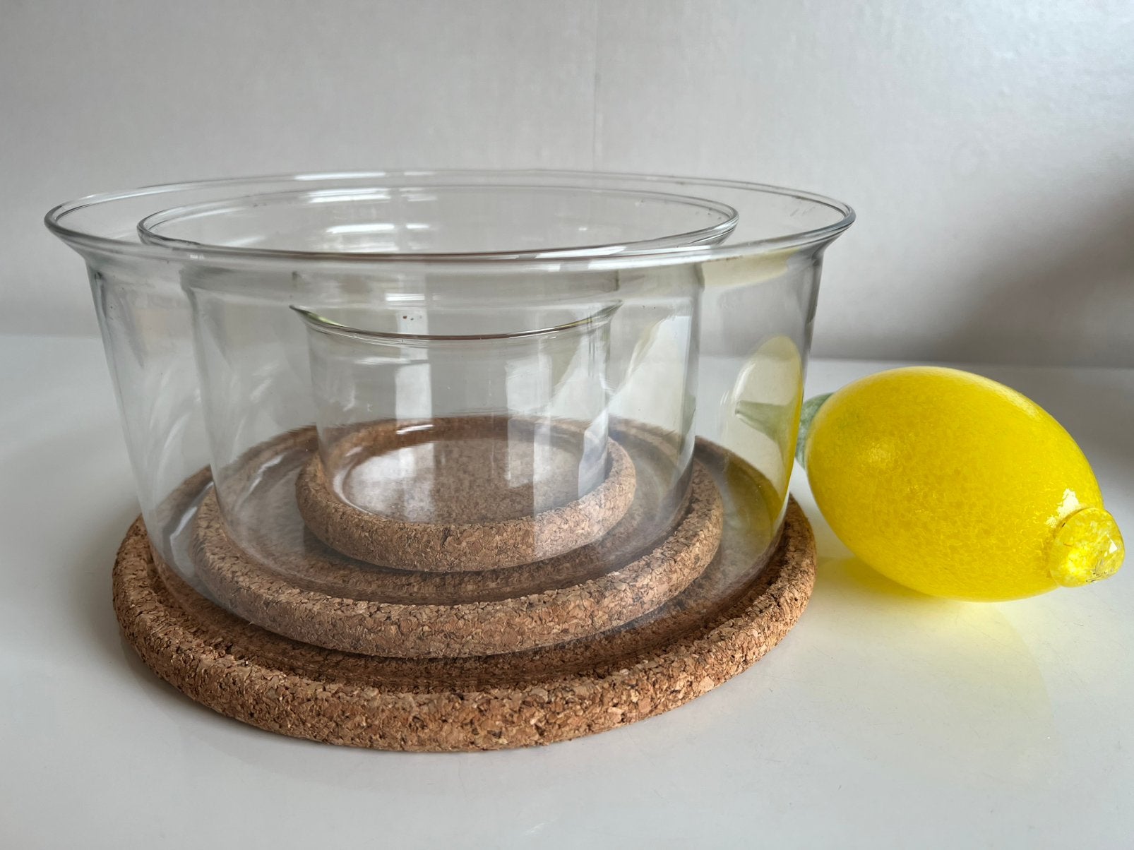 BODUM Deens Design Set van 3 Hot Pot Glazen Ovenschaal Kurk, Ophalen of Verzenden, Zo goed als nieuw, Glas, Schaal